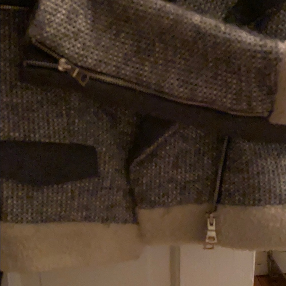 Cynthia Steffe Tweed Shearling Patchwork Bomber - image 6